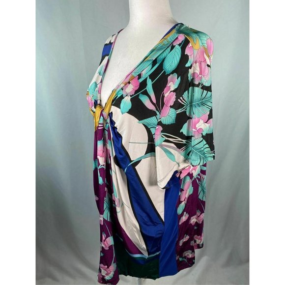 Perte by Krizia knot floral print top - Picture 2 of 6